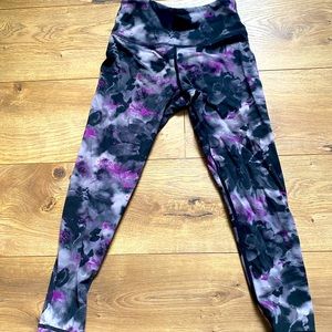 Girls Zyia Floral Watercolor Leggings Size 6-7